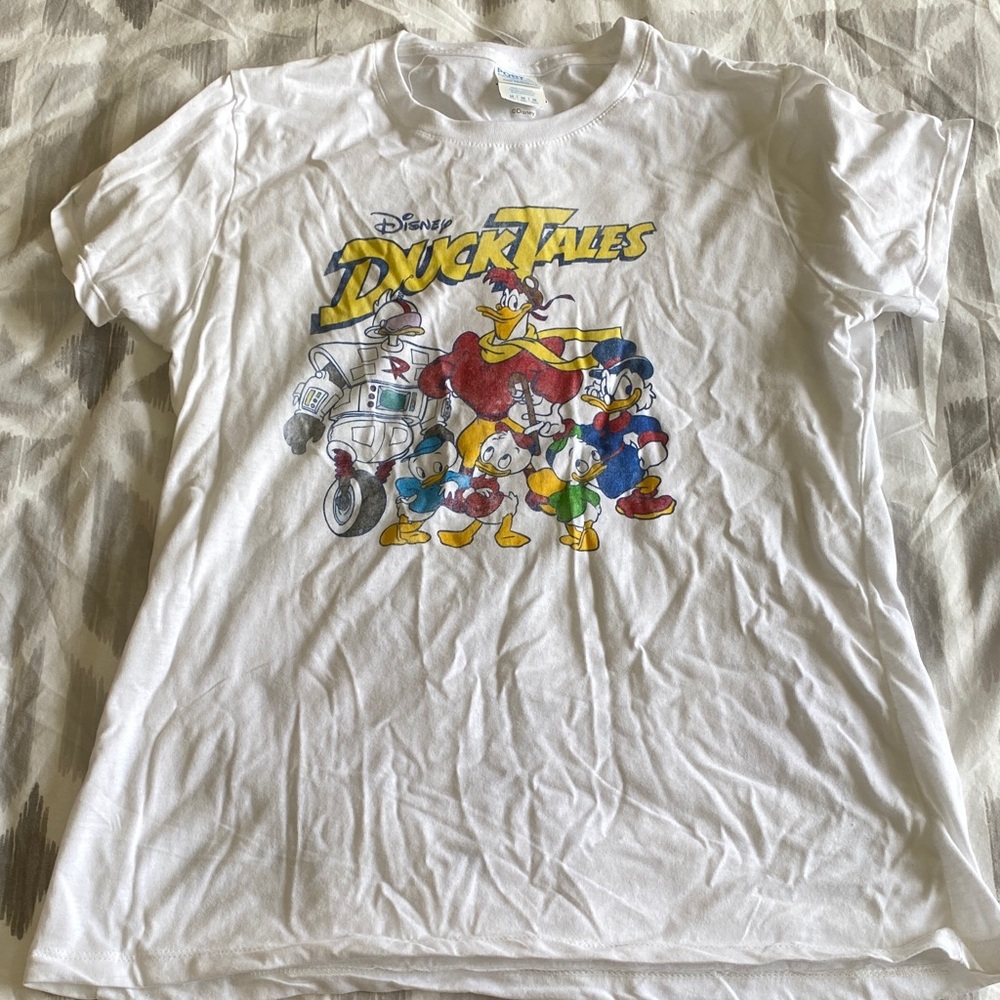 Disney DuckTales White Graphic Kids Tee with Colorful Character Print